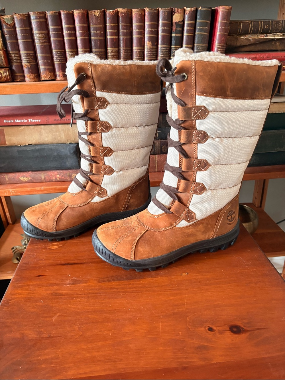 Timberland Women's Mt. Hayes Tall Waterproof Boots Brown and White